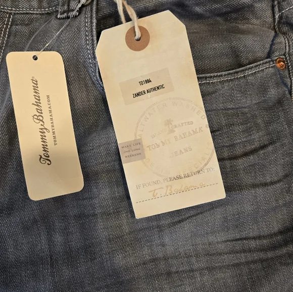 Tommy Bahama Authentic Gray Zander Straight Leg Jeans Size 38x34 NWT